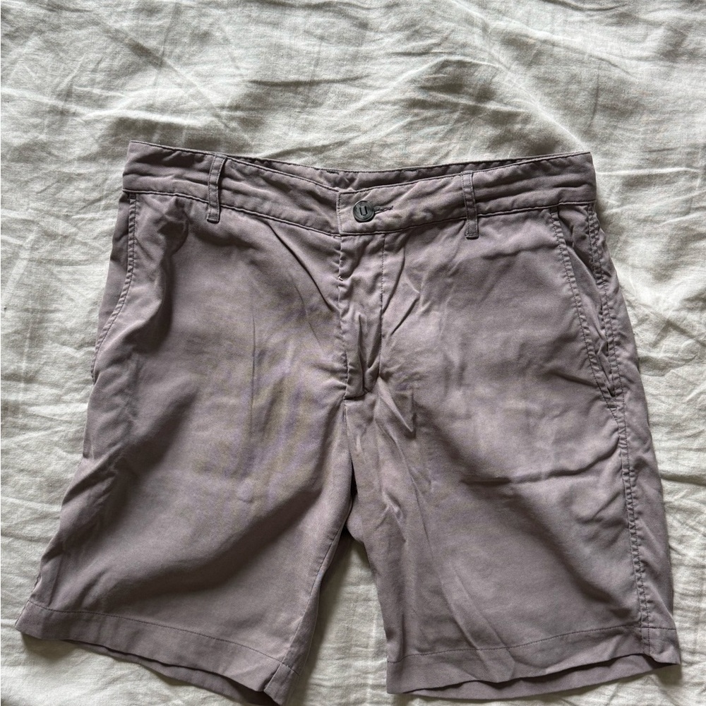 Charcoal Flat Front Bermuda Shorts Cotton Blend